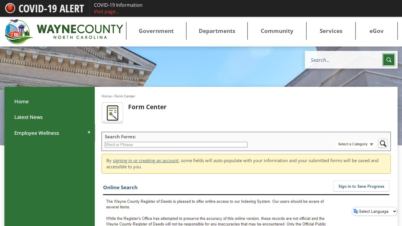 Form Center • Wayne County, NC • CivicEngage